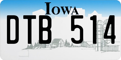 IA license plate DTB514