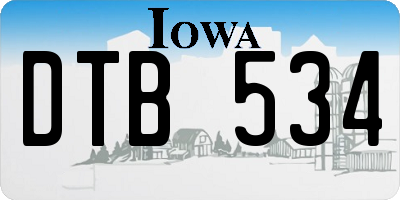 IA license plate DTB534