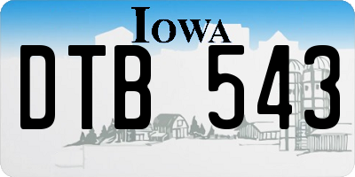 IA license plate DTB543