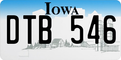 IA license plate DTB546