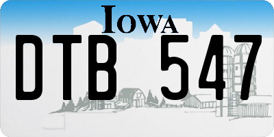 IA license plate DTB547