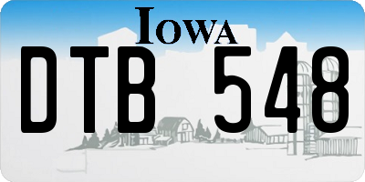 IA license plate DTB548