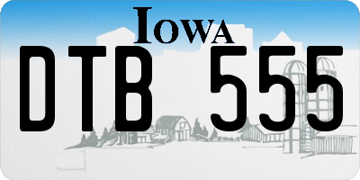 IA license plate DTB555