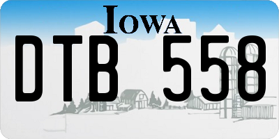 IA license plate DTB558