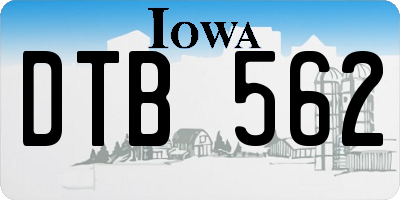 IA license plate DTB562