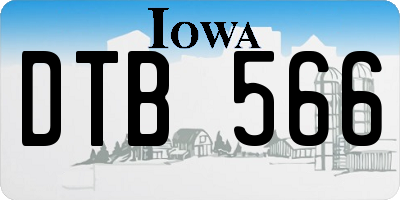 IA license plate DTB566