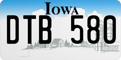 IA license plate DTB580