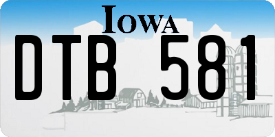 IA license plate DTB581