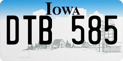 IA license plate DTB585