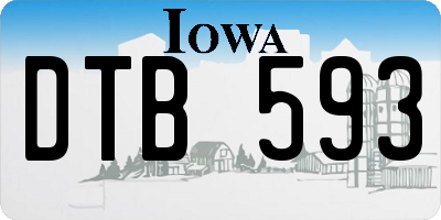 IA license plate DTB593