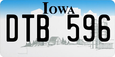 IA license plate DTB596