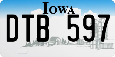 IA license plate DTB597