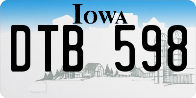 IA license plate DTB598
