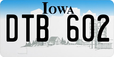 IA license plate DTB602