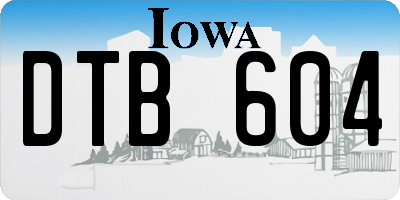 IA license plate DTB604