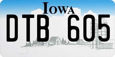 IA license plate DTB605
