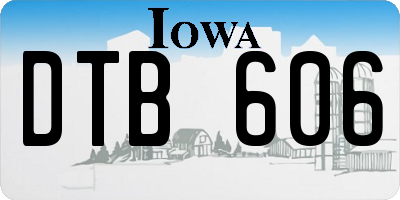IA license plate DTB606