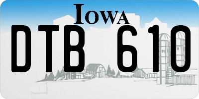 IA license plate DTB610