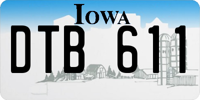 IA license plate DTB611