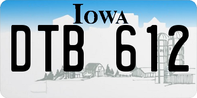 IA license plate DTB612