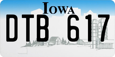 IA license plate DTB617
