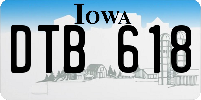 IA license plate DTB618