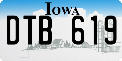 IA license plate DTB619