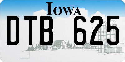 IA license plate DTB625