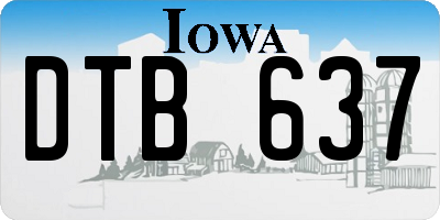 IA license plate DTB637