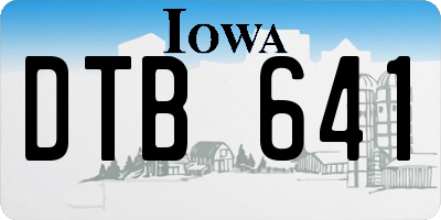 IA license plate DTB641