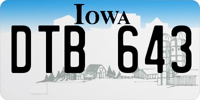 IA license plate DTB643