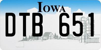 IA license plate DTB651
