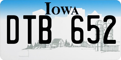 IA license plate DTB652