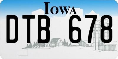 IA license plate DTB678