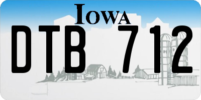 IA license plate DTB712