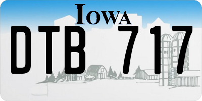IA license plate DTB717