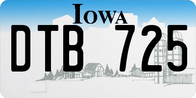 IA license plate DTB725