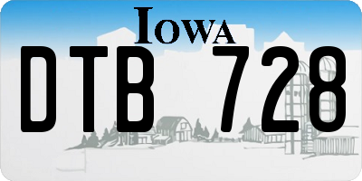 IA license plate DTB728