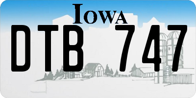 IA license plate DTB747