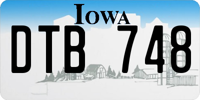 IA license plate DTB748