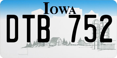 IA license plate DTB752