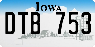 IA license plate DTB753