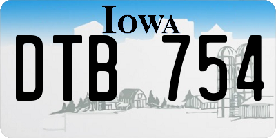 IA license plate DTB754