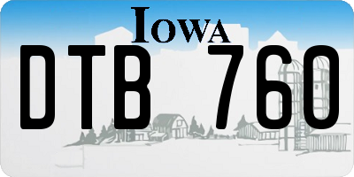 IA license plate DTB760