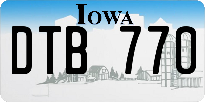 IA license plate DTB770