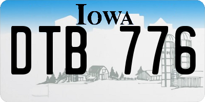IA license plate DTB776