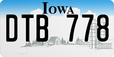 IA license plate DTB778