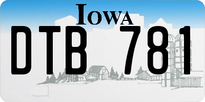 IA license plate DTB781