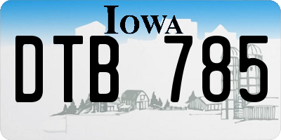 IA license plate DTB785