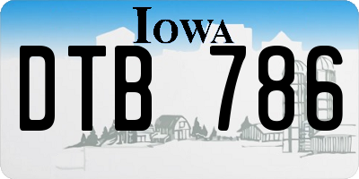 IA license plate DTB786